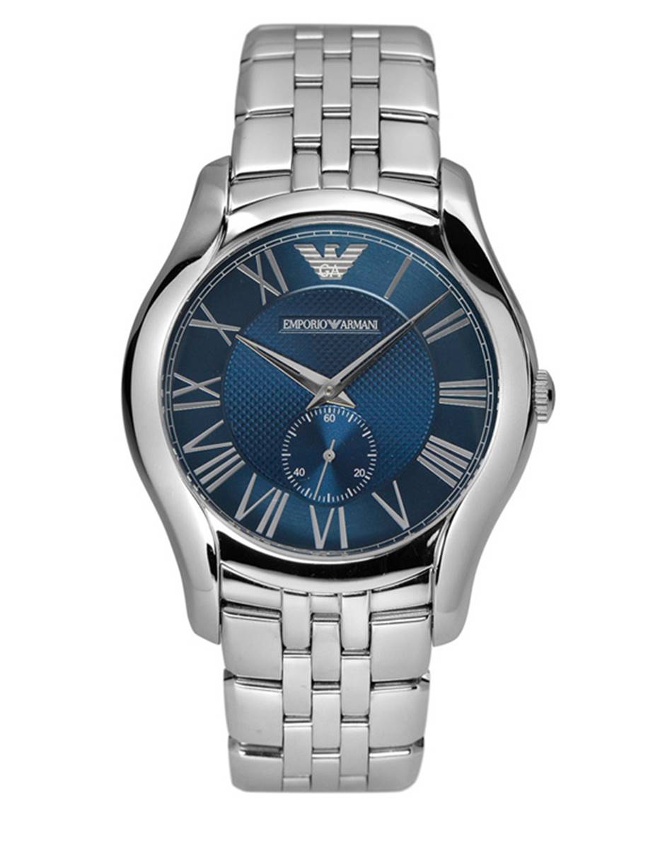 emporio armani watch silver and blue